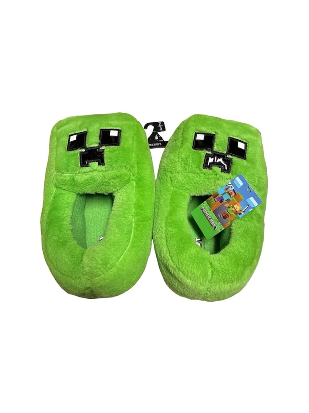 Minecraft Creeper Kids Slippers - Green